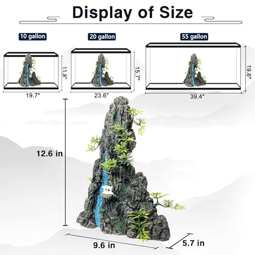Extra Large N Tall Fish Tank Decoratons Aquarium Rock Cave Hideouts | Aquarium Rock Decor for Fish Tank,Aquarium Decorations Extra Large and Tall Decoration for Fish Tank - 13 Inches High
