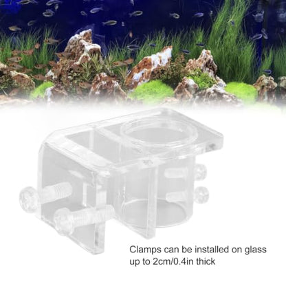 Pssopp Aquarium Water Pipe Clamp, Acrylic Aquarium Pipe Clip Clamp Holder Transparent Fish Hose Fix Clip for Aquarium in Out Pipe Single Hole 25mm/0.98in Inner Diameter
