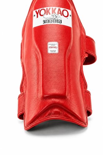 YOKKAO Matrix Muay Thai Kickboxing MMA Shin Guards with Knee Guards - color: Matrix Red, size: Small