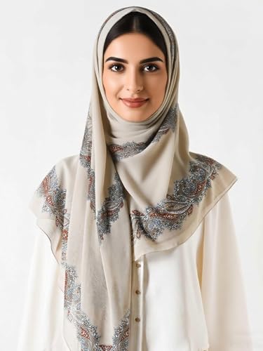 K-Elewon Large Square Scarf 51" Headscarf Chiffon Fashion Scarves Turbans Hair Wrapping Scarfs - color: D-beige