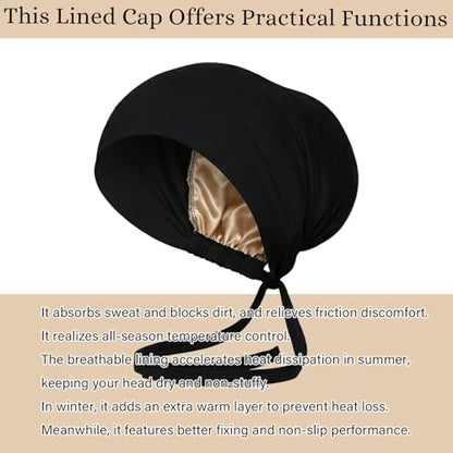 Yeieeo Women's Satin-Lined Tie Closure Hijab Undercap Non Slip,Premium Jersey Muslim Daily Wear Inner Headscarf Cap - color: Light Grey