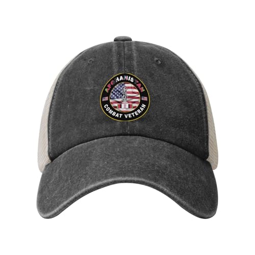 United States National Guard Afghanistan Combat Veteran Cowboy Hat Trucker Mesh Baseball Cap: Comfortable & Sturdy Headwear for Outdoor Black34