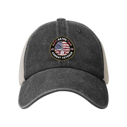 United States National Guard Afghanistan Combat Veteran Cowboy Hat Trucker Mesh Baseball Cap: Comfortable & Sturdy Headwear for Outdoor Black34