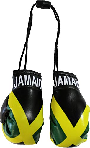 Flagline Jamaica Flag Novelty Mini Boxing Gloves | Black Snap Connection
