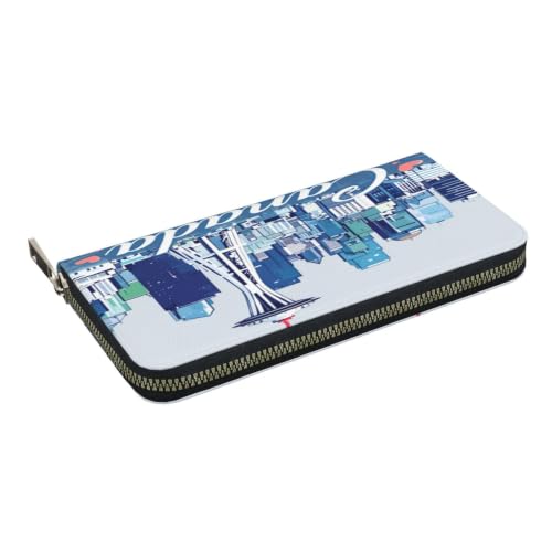 Canadian City Skyline PU Leather Long Wallet for Women Men, Zipper Clutch Wallet RFID Card Holder Organizer - color: Canadian City Skyline