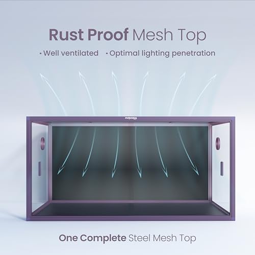 120 Gallon Reptile Tank for Bearded Dragon, Snake, Adult Reptile | Optimal Ventilation & Light Penetration by Rust Proof Mesh Top, Easy Assembly within 6 Steps with Clear Instruction - color: Royal Purple, size: 120 Gallon