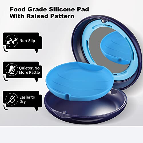 Retainer Case, Slim Aligner Case with Adjustable Vent Holes and Mirror, Compatible with Invisalign, Night Guard and Mouth Guard, Premium Retainer Case, With Aligner Remover Tool, Chew & Brush, Blue - color: Round: Blue