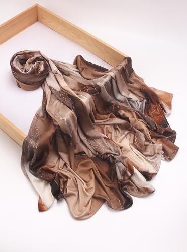 Printed Jersey Cotton Scarf for Women, Stretch Soft Hijab, Lightweight Breathable Head Wrap for All Seasons - color: Mctlp2538-h Pattern