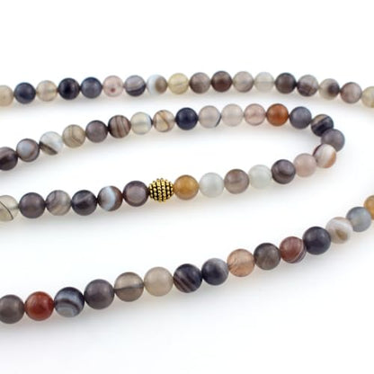 Muslims Islamic Dhikr Tasbeeh Tasbih Prayer Beads, 99 Agate Beads with Tassel