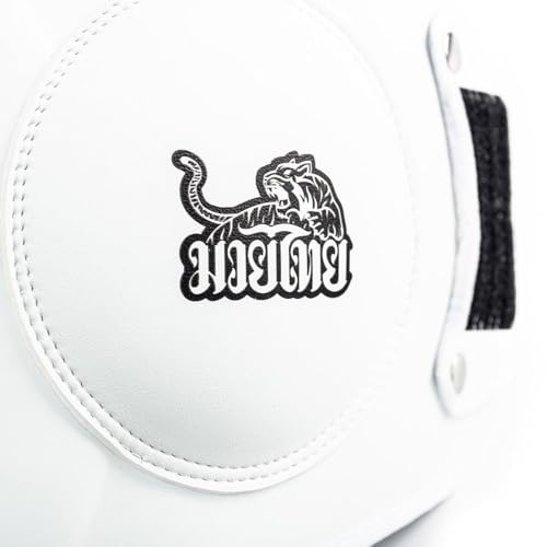 YOKKAO Belly Pad - Leather | Heavy-Duty Padding | Produced at Factory, Thailand | Muay Thai | 5 Colors - color: White