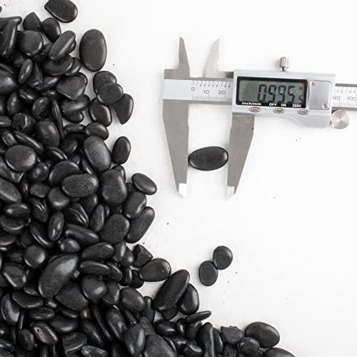 Black Pebbles for Plants 18lb 0.5"- 1" Aquarium Gravel Decorative Polished Stones Natural River Rocks for Fish Tank - size: 18LB, style: Black