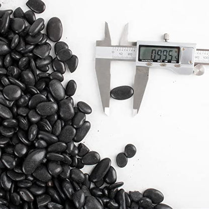 Black Pebbles for Plants 18lb 0.5"- 1" Aquarium Gravel Decorative Polished Stones Natural River Rocks for Fish Tank - size: 18LB, style: Black