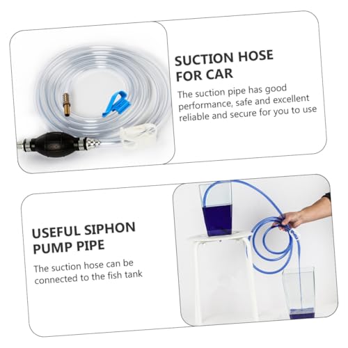 Manual Suction Hose Pump for Oil and Water Transfer, Practical Guide Oil Tube with Siphon Function, Vehicle and Fish Tank Water Suction Tool