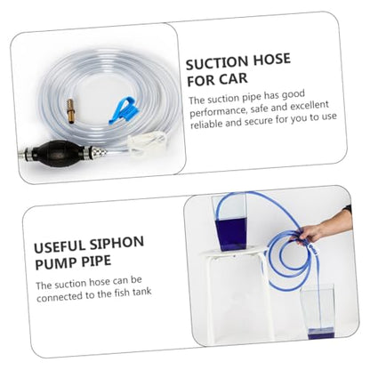 Manual Suction Hose Pump for Oil and Water Transfer, Practical Guide Oil Tube with Siphon Function, Vehicle and Fish Tank Water Suction Tool