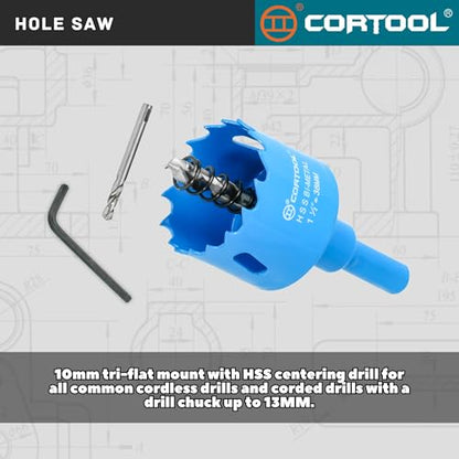 1-1/2 Inch Hole Saw with Arbor for Metal and Wood Cutting, Bi-Metal Hole Cutter, 1-1/2" Hole Saw Kit for Drywall, Wood, PVC Boards, Fiberglass and Vent Pipes - style: 1-1/2"（38mm）