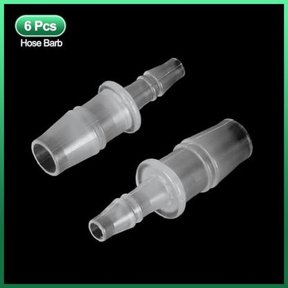 PATIKIL Hose Barb Reducer, 6 Pcs 3/8" to 3/16" Hose ID Connectors Joint Plastic Pipe Fitting Splicer Mender Union Adapter for Air Water Fuel Gas Aquarium, White - size: 3/8" to 3/16"
