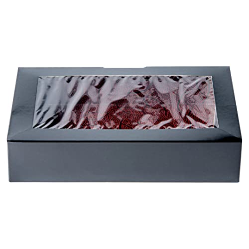 Restaurantware Sakura Vision 8 x 4.8 x 1.8 Inch Sushi Boxes 50 Disposable Take Out Boxes - Built-In Lid Clear Window Black Paper Rectangle Boxes For Sushi Maki Or Sashimi - size: Large