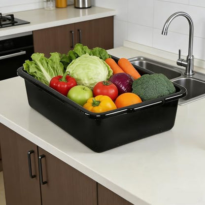4 Pack Commercial Bus Tubs, Bus Box/Tote Box, Black (35 L) - size: 35 L