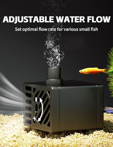2 Gallon Glass Fish Tank Kit with Hidden Filtration Light Lid Rimless | Black Background, Dry-wet Separation Filtration, Self-cleaning, Ultra-quiet, Adjustable Water Flow, for Betta Shrimp Guppy
