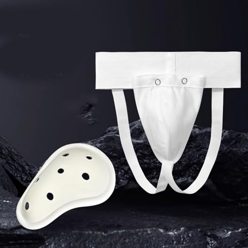 Shock Absorption Groin Guard for Men Boxing Sparring Jockstrap Abdominal Protectors Grappling Gear Breathable - size: Medium