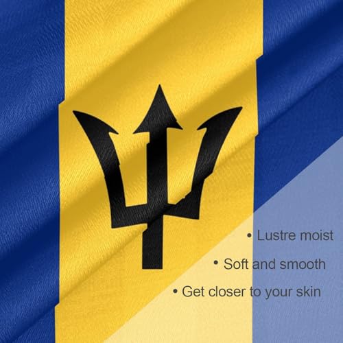 Bandana Square Head Scarf for Women Satin Hair Wrap Fashion Headband 27" - color: Barbados Flag