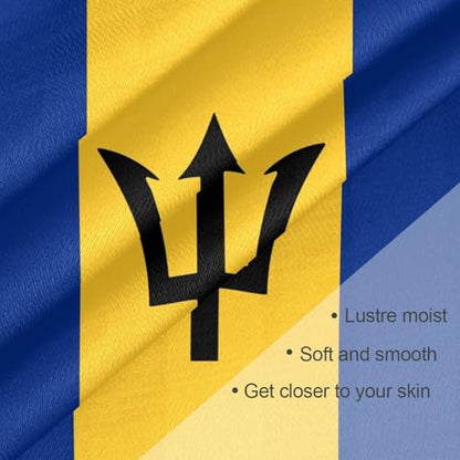Bandana Square Head Scarf for Women Satin Hair Wrap Fashion Headband 27" - color: Barbados Flag