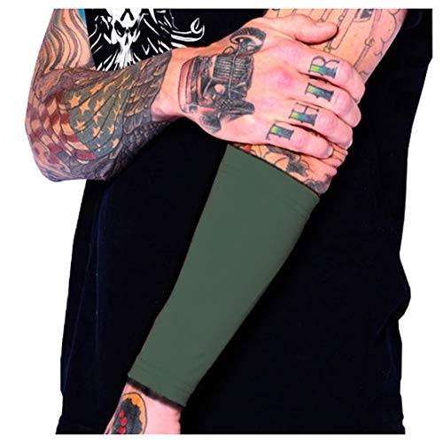 Tat2X Tattoo Cover Up Sleeve - Forearm 9" - Olive Green - M/L - 1 Sleeve - color: Olive Green, size: Medium/Large (Pack of 1)