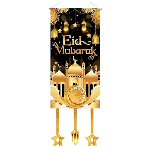 Eid Mubarak Bbanner Decorations, Ramadan Kareem Hanging Door Sign, Eid Al-Fitr Iftar Party Favor Hang Flag Ramadan Mubarak Banner Party Decorations Welcome Wall Banner 15.8 x 39.4 inches : Home & Kitchen