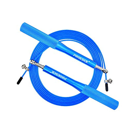 High Speed Jump Rope,360° Swivel Dual Bearing, Adjustable, Anti-slip Aluminum Handle, Skipping Rope for Fitness,Crossfit, Boxing, MMA, HIIT, for Weight Loss - color: Blue