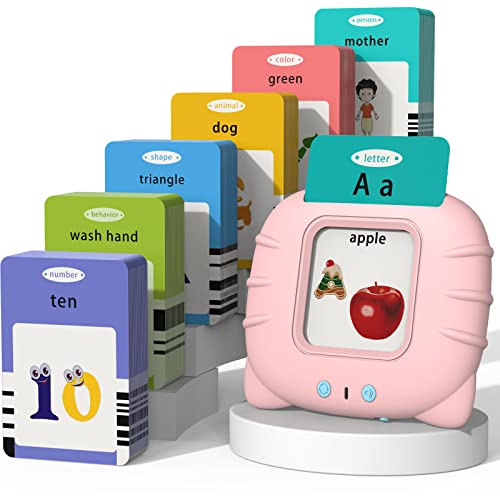 Startcan Talking Flash Cards for Toddlers 1 2 3 4 5, Speech Therapy Toys Autism Toys, ABC 123 Sight Words Etc - 255 Cards-510 Sides, Educational Learning Interactive Toys with Giftable Package - color: 510-pink (New Abc+123+ 3 Songs)