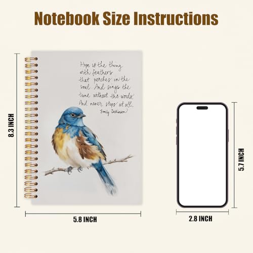 Likjad Inspirational Bird Spiral Notebook Journal 5.5x8.3, Motivational Journals for Writing, Inspirational Gifts for Women, Birds Lover Gift Hardcover Notebooks for Note Taking - color: Birds Lover
