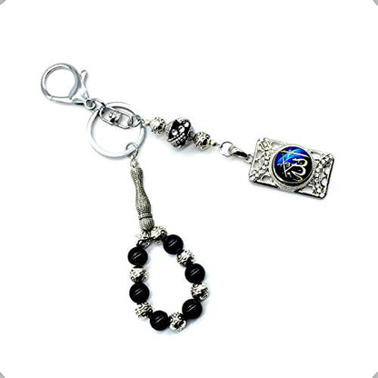 Keychain & Rosary Collection -Car Key Chain-Handbags Holder - color: Indonesian Beads