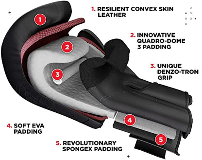 RDX Boxing Gloves, Pro Training Sparring, Maya Hide Leather, Muay Thai MMA Kickboxing, Men Women Adult, Heavy Punching Bag Focus Mitts Pads Workout, Ventilated Palm, Multi Layered, 8 10 12 14 16 18 Oz - color: BLACK, size: 14 OZ