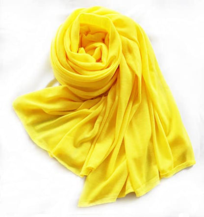 vabovin Head Wraps for Black Women Stretch Jersey Knit Turban Headwrap Solid Color Headscarf Headband Shawl - color: 11- Yellow