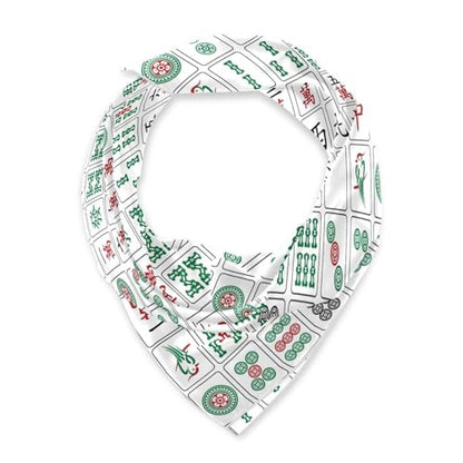 Bandana Square Head Scarf for Women Satin Hair Wrap Fashion Headband 27" - color: Mahjong Tiles