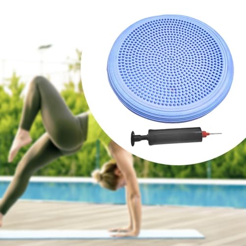 Balance Mat Yoga Mat Wobble Cushion Wiggle Seat Balance Disc Flat Pad Stability for Gymnastics Gym Fitness Yoga Kids 13.39 Inch - color: Blue