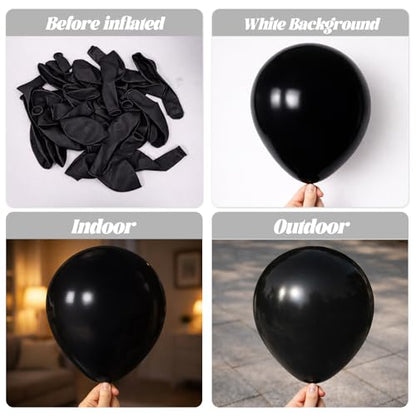 Voircoloria 105pcs Black Party Latex Balloons, 12inch - color: 04 Black, size: 12 inch - 105pcs