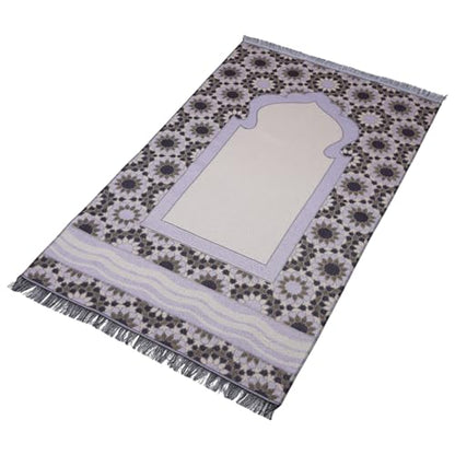 Modefa Turkish Travel Prayer Mat - Muslim Prayer Rug - Thin Woven Cotton Traditional Janamaz Sejjadah for Men Women - Prayer Matt Islam Praying Mat Stargazer (Purple) - color: Purple