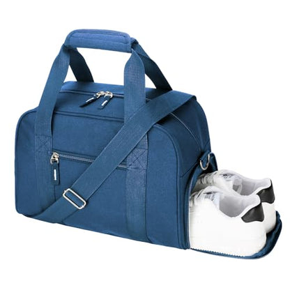 SeaRock 14 inch Small Gym Bag for Men & Women, Mini Duffle Bag with Shoe Compartment, Carry On Duffel Bag for Travel Sports, Navy Blue - color: Navy Blue