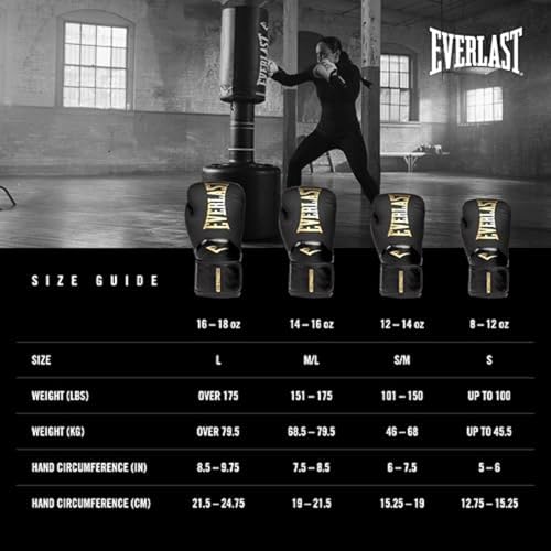 Everlast Elite 2 Boxing Gloves - color: Black/Gold, size: 14 oz
