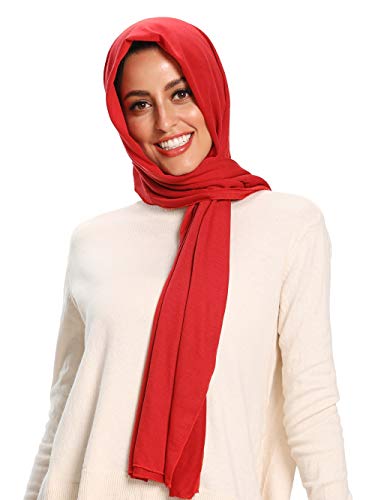Jersey Hijab Scarfs for Women Head Scarf Muslim Head Wraps - color: Burgundy