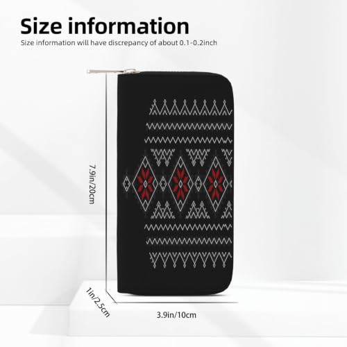 Geometric Pattern PU Leather Long Wallet for Women Men, Zipper Clutch Wallet RFID Card Holder Organizer - color: Geometric Pattern