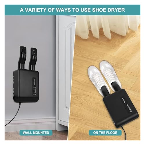 Electric Shoe and Boot Dryer, Fast Drying Compact Easy-to-Use Shoe Warmer, Timer 1/2/3H, 360° Even Heat Distribution - color: White