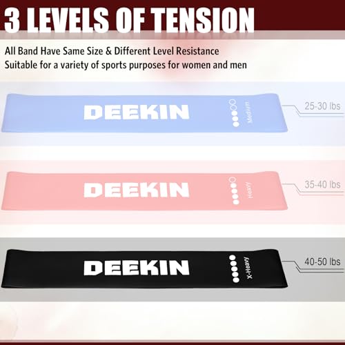 Deekin Resistance Bands Resistance Loop Exercise Bands Exercise Equipment Elastic Ring for Women and Men Home Fitness, Gym, Yoga - color: Black, size: 40 Lbs