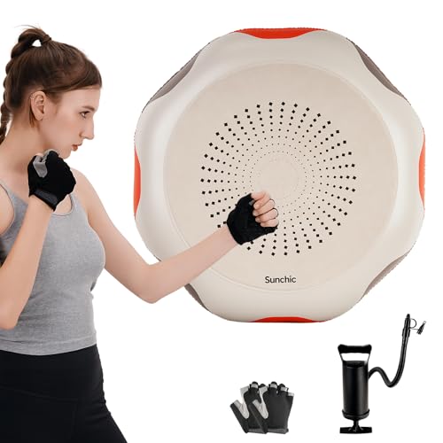 Punching Bag for Adults, Sunchic 2026 New Boxing Machine with Boxing Gloves and Air Pump, No Stand Required, Wall-Friendly Design,The Faster You Punch, the Stronger the Suction to the Wall