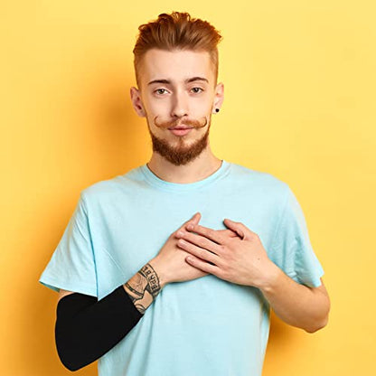 Vicenpal 2 Pairs Tattoo Cover up Sleeve Forearm Arm Sleeves for Women Men Compression Tattoo Upper Arm Cover(Black) - color: Black