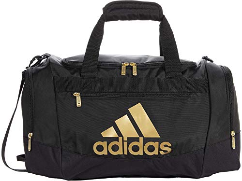 adidas Unisex Defender 4.0 Gym Duffel Bag for Men and Women - color: Black/Gold Metallic, style: Small (38l)