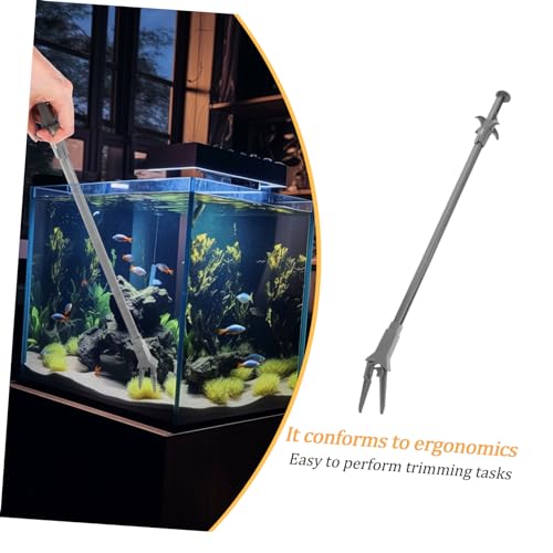 ORFOFE Aquarium Plant Tweezers 19.7 Inch Curved Tip Plastic Tool for Trimming Aquatic Plants and Feeding Fish Tank Accessories