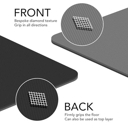 Large Exercise Mat – Extra Thick 10mm Workout Mat (72"x32") – Non-Slip TPE Yoga Mat for Women & Men – Pilates, HIIT, Fitness & Home Gym Mat – Includes Free Carry Bag - color: Grey