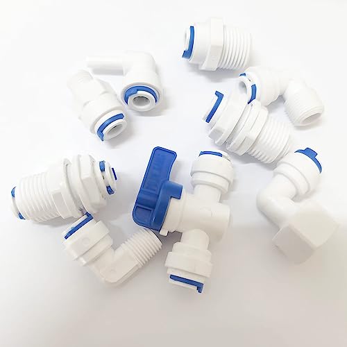 1/4" 3/8" O.D. Tube Fitting Blue Locking Clip Clamps for RO Reverse Osmosis Water Filtration Systems or Other Quick Connect Fitting Replacement Parts Accessory,pack of 200. - size: 1/4" 3/8" 200pcs set